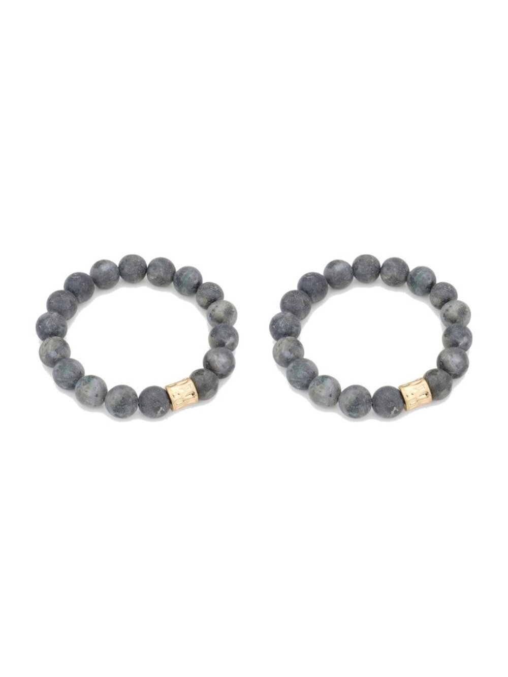 2 Matching Larvikite Bracelets - Mom and Daughter or Best Friend Set